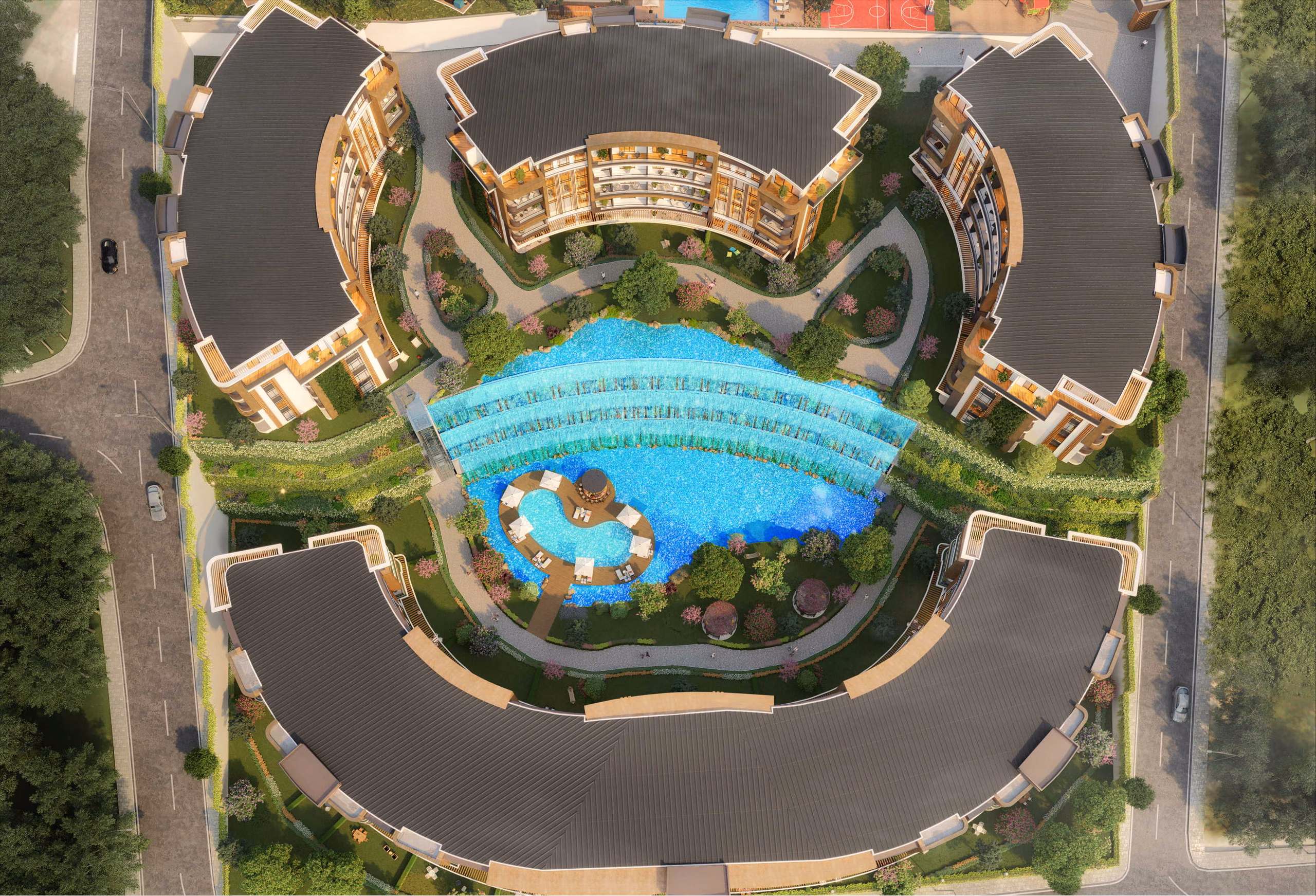 Modern Apartments in a complex with waterfalls in Izmit 4