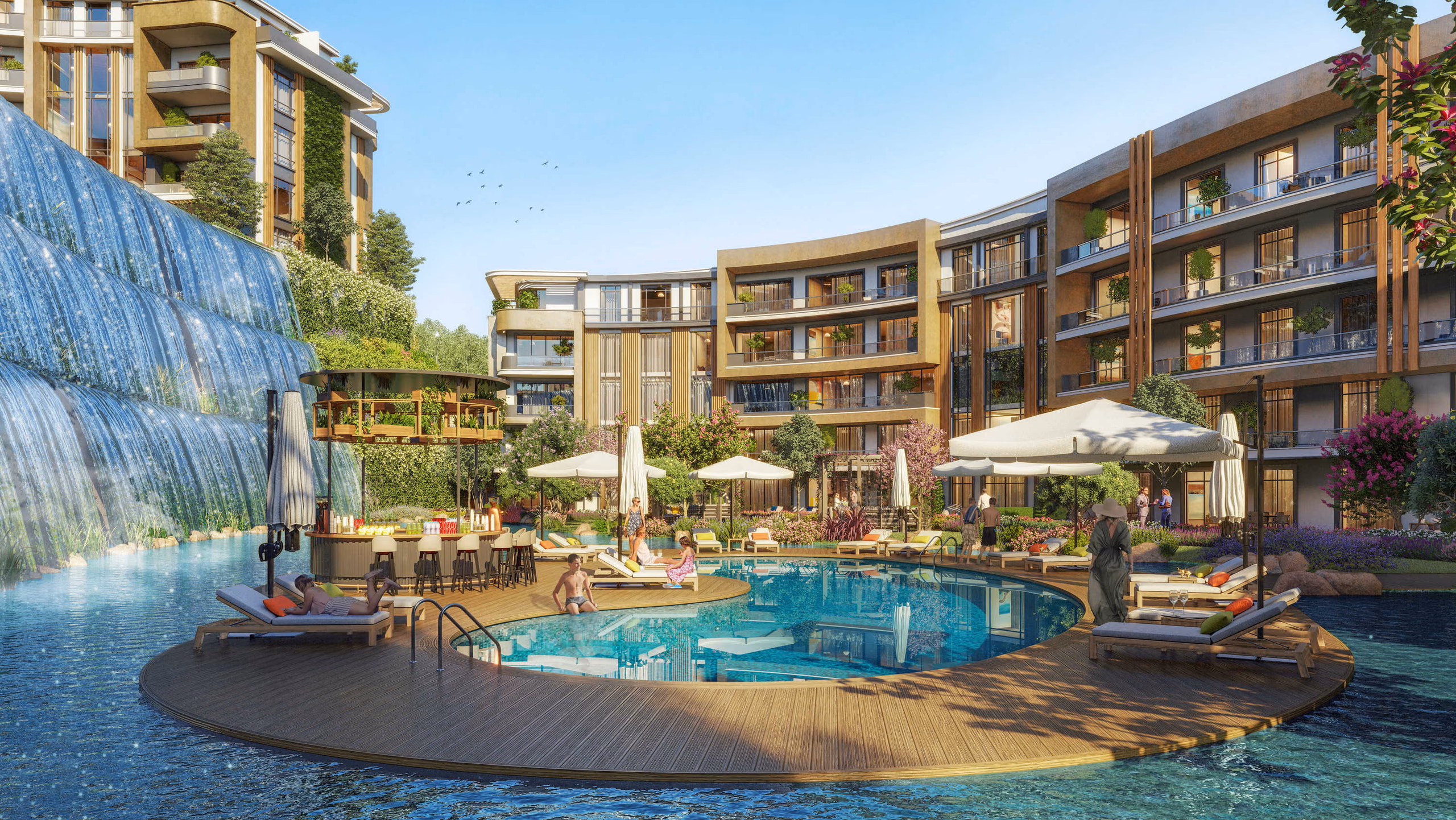 Modern Apartments in a complex with waterfalls in Izmit 5