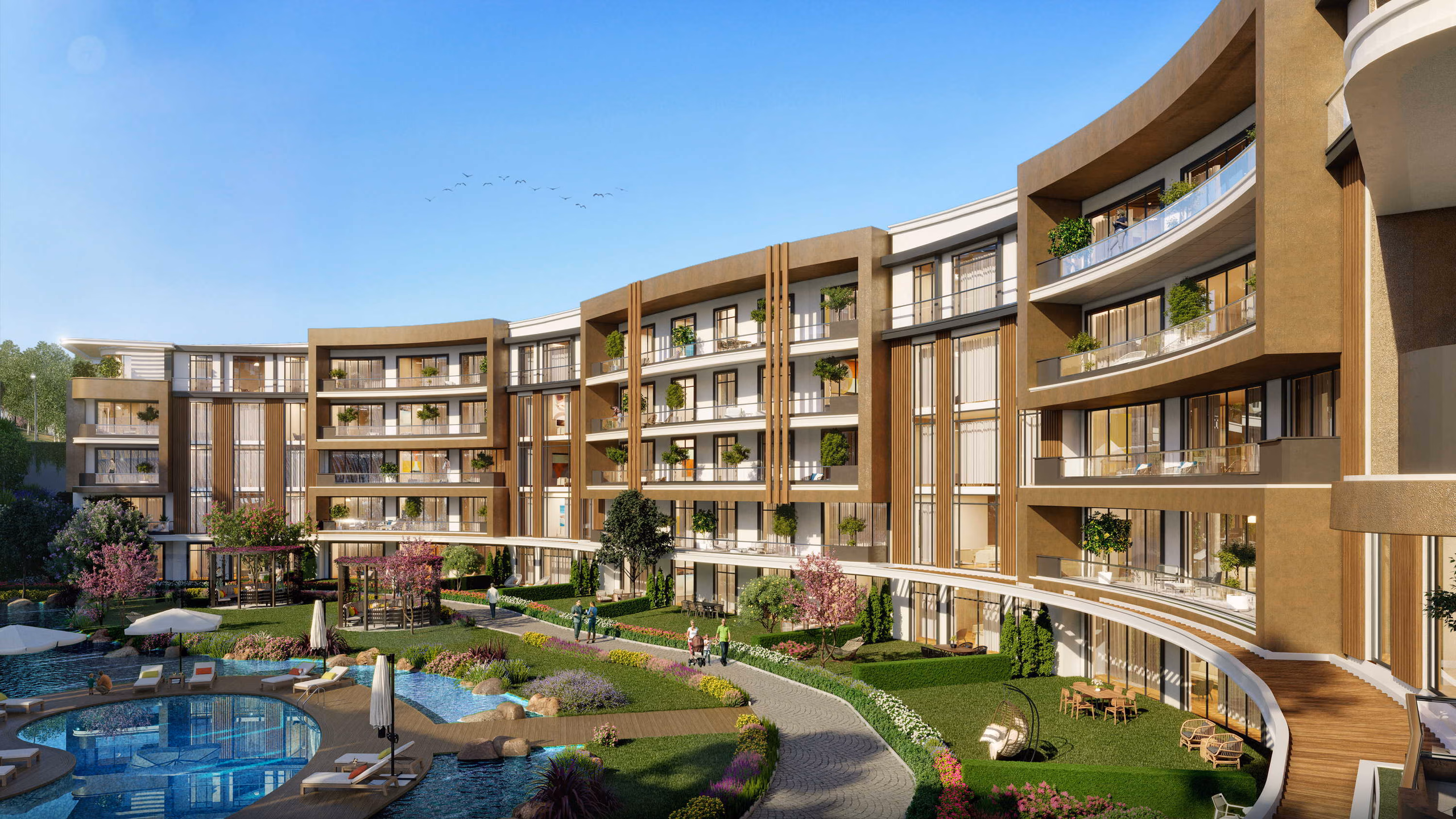 Modern Apartments in a complex with waterfalls in Izmit 6