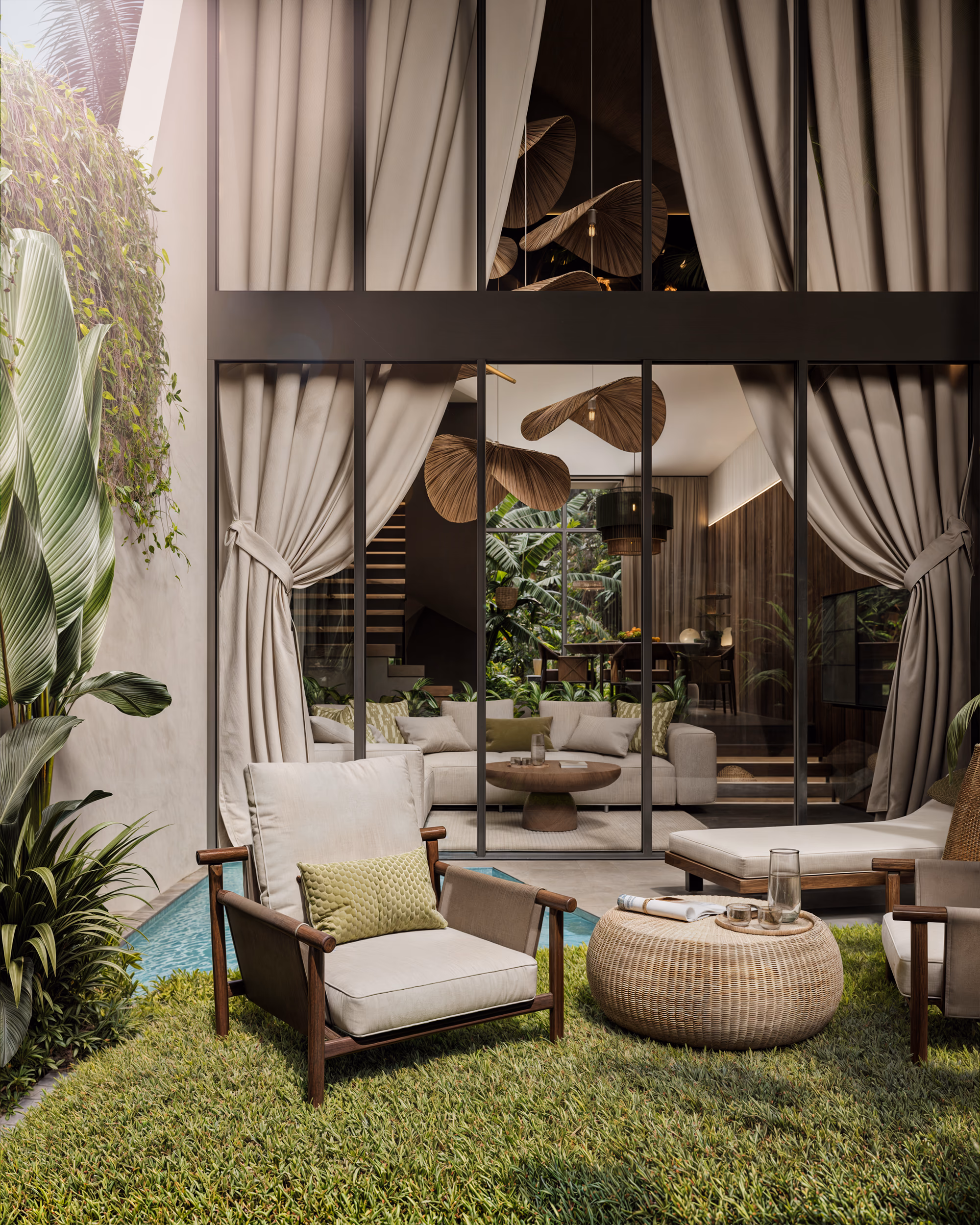 Modern Two-Story Tropical Sanctuary with Private Garden and Pool 5