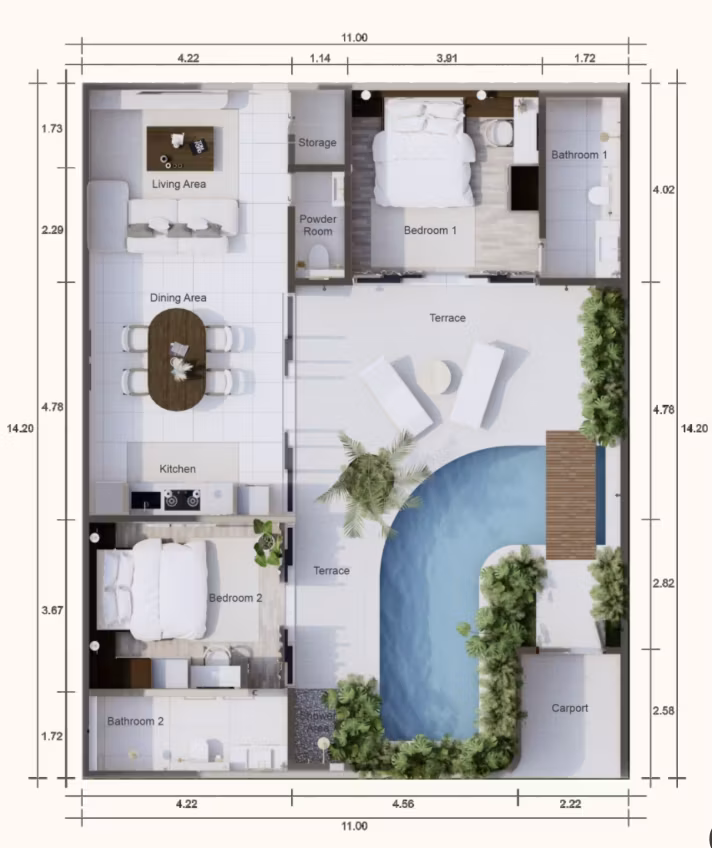 Luxury Single-Story Tropical Villas in Bingin Uluwatu 18